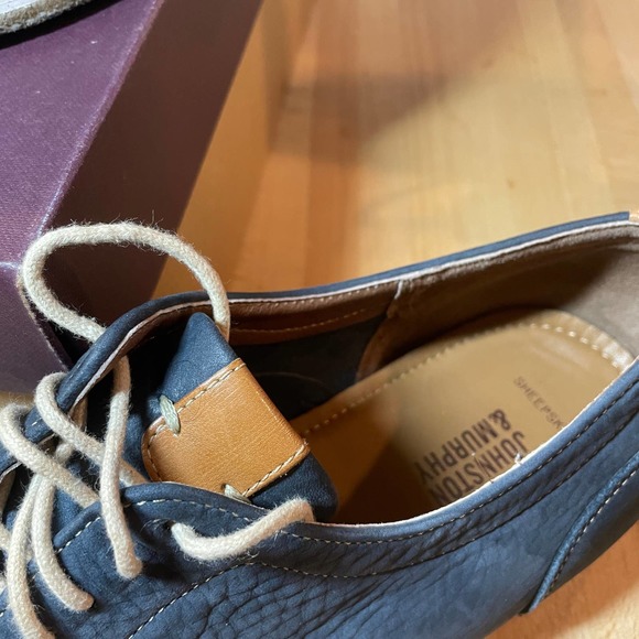 Johnston & Murphy "Ashby" Navy Blue Nubuck Oxfords - Picture 2 of 8